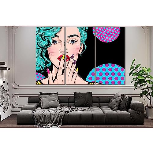 Impression sur toile Pop Art ZELLART 3 panneaux 210x140 cm pour salon moderne