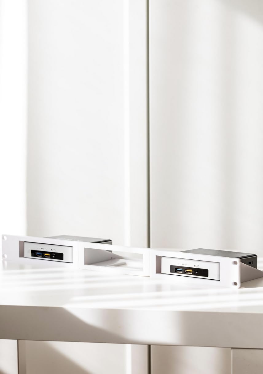 Montaggio su rack 1U per 3X o 1x NUC Slim - 19" per mini PC nel server rack | Accessori per data center stampati 3D (bianco, per 3X NUC)