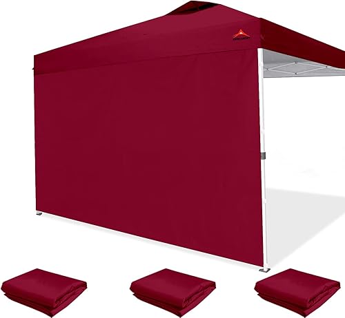 EMSCANOPY - Pared solar para marco de toldo de 12 x 12 pulgadas, paquete de 3 unidades solo para pared lateral, (borgoña)