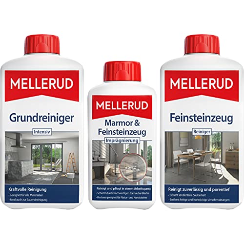MELLERUD Feinsteinzeug Set | Kraftvolle und schonende Reinigung mit Langzeitschutz | Set mit 3 Produkten