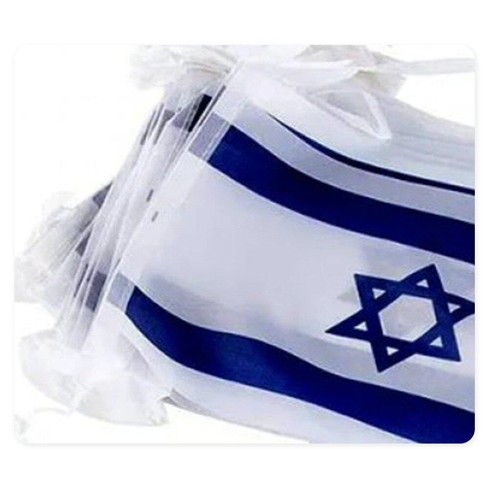 Israel-Flaggen Banner, 10 M Mit 38 Wimpeln – Blau-weiße Wimpelkette Für Innen & Außen