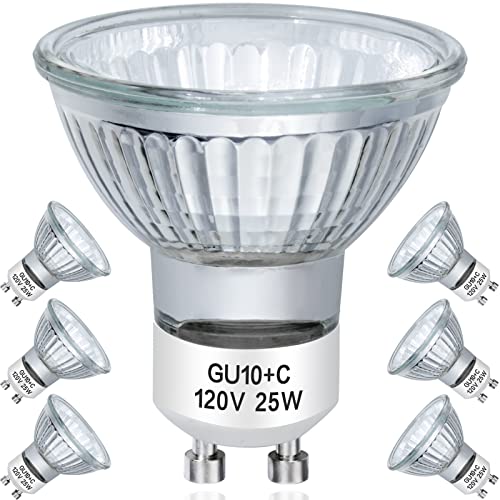 Ybek Halogen Bulb 25 Wt Gu10 120V Np5 Replacement Bulb For Track/Recessed/Accent Lighting，Candle Warmer, Scent Wax Burner Mr16 Jdr Dimmable, Warm White 2700K,Pack Of 6 #TOP7
