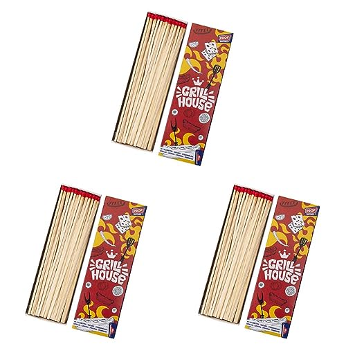 pyro feu Fosforos Extra-Largos 17cm; Caja de 40 Uds Extralargos, Madera, 17 cm (Paquete de 3)