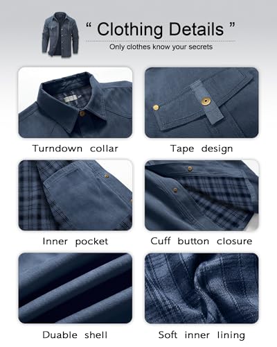 Image of HYPESTFIT Men's Plaid Flannel Lined Shirt Jackets