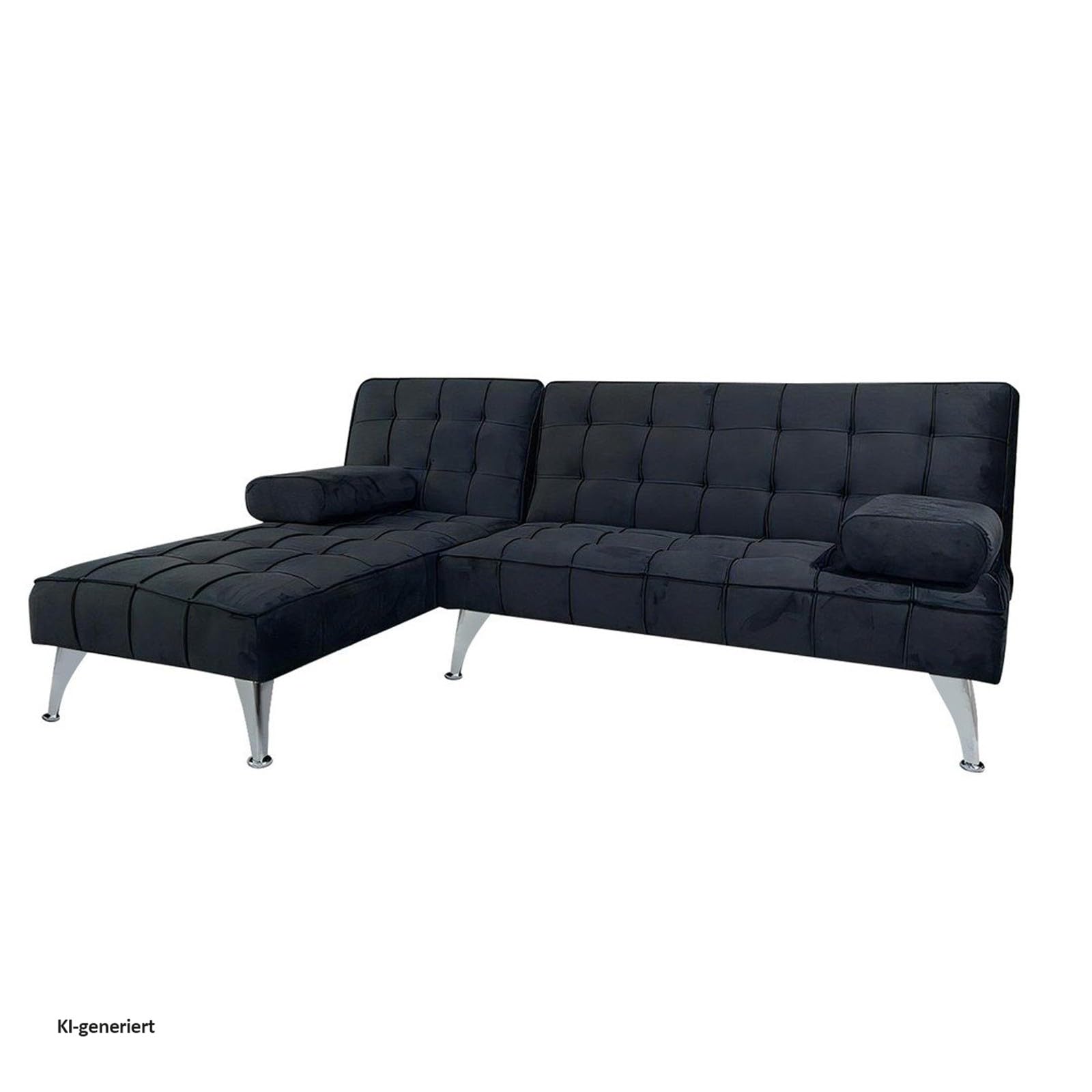 HTI living Ecksofa Miranda mit Bettfunktion Velvet Schwarz
