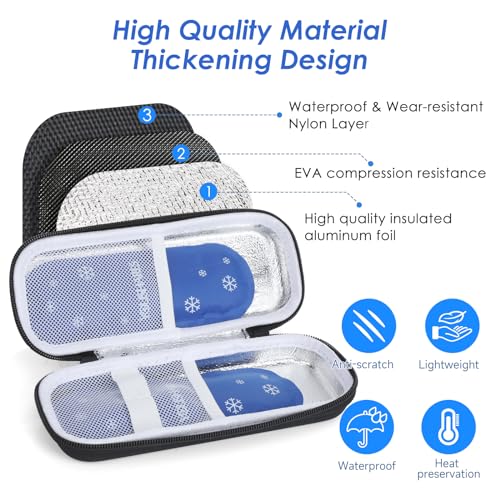 youshares insulin cooler travel case tsa approved - portable medication cooler for travel and daily life diabetic travel case with 2 ice packs