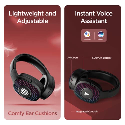 Image of boAt Rockerz 558 Sunburn Edition with 50MM Drivers, 20 Hours Playback, Physical Noise Isolation and Soft Padded Earcups Over Ear Wireless Headphone(Cosmic Black)