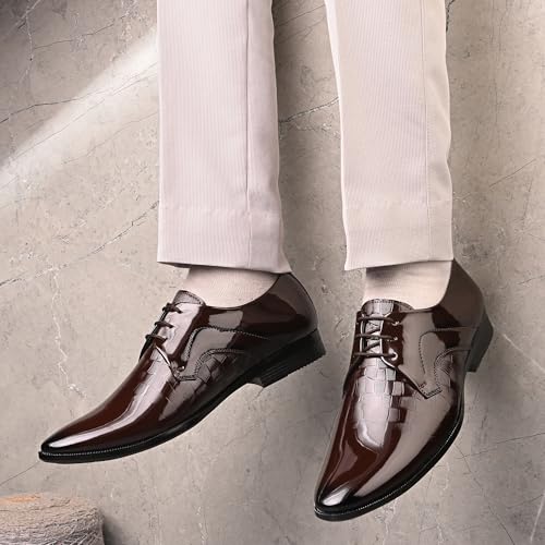 Image of Centrino Men's Formal Lace-Up Shoes | Soft,Lightweight & Comfortable Formal Shoe|Formal Lacing Oxford Shoes for Men| Stylish-Looking Footwear with Cushioned Footbed | Suitable for Office (9356)