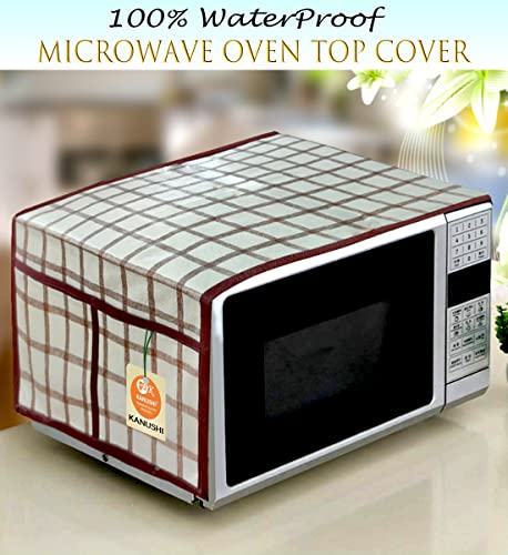 Image of KANUSHI Industries Microwave /Oven Top Cover with 4 Utility Pockets (VAR1-MICRO-NW-NEW-03-TOP)