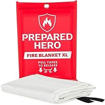 Hero Extra Large Emergency Fire Suppression Blanket - 1 Pack, XL Fiberglass Fire Blanket, 47' x 71'