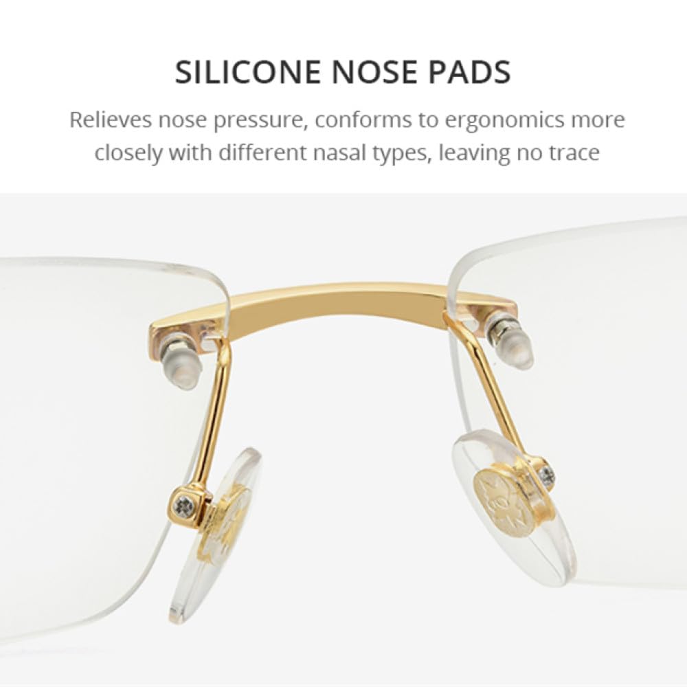MUTYNE Brille Herren Quadratisch Luxus Diamanten Prächtige Randlose Brillengestell Damen