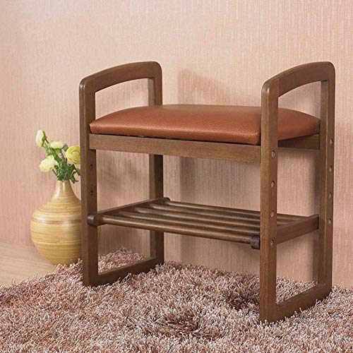 Banc de rangement en cuir PU avec étagère à chaussures intégrée - 4