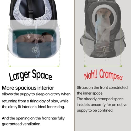 Pet Carrier Backpack for small dog cat up to 2~26 lbs, Hands-Free Pet Travel Bag, Breathable Head-Out Design and Waterproof Bottom for Hiking & Travel - Image 3