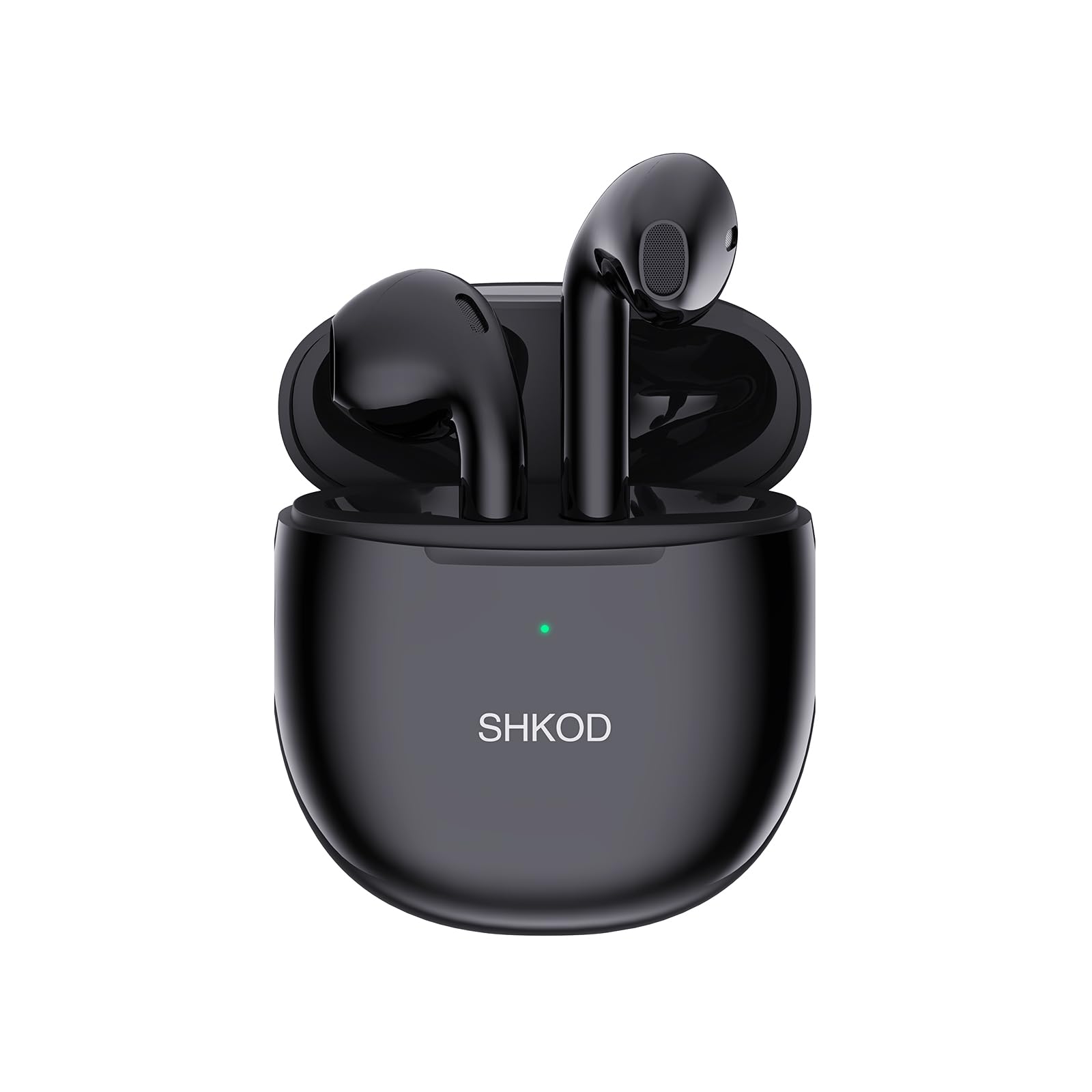 SHKOD AirLits True Wireless in Ear Earbuds with 25H Playtime, ENC Noise Cancellation,Type-C Flash Charging, Bluetooth 5.3 Wireless Earbuds (Crystal Black)