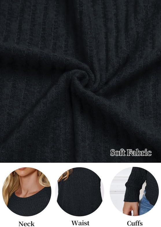 Spring Lightweight Sweatshirts for Women Long Sleeve Fashion Trendy Blouses Woman Basic Tunics Sweater Dressy Casual 2025 Dark Grey M - Image 6