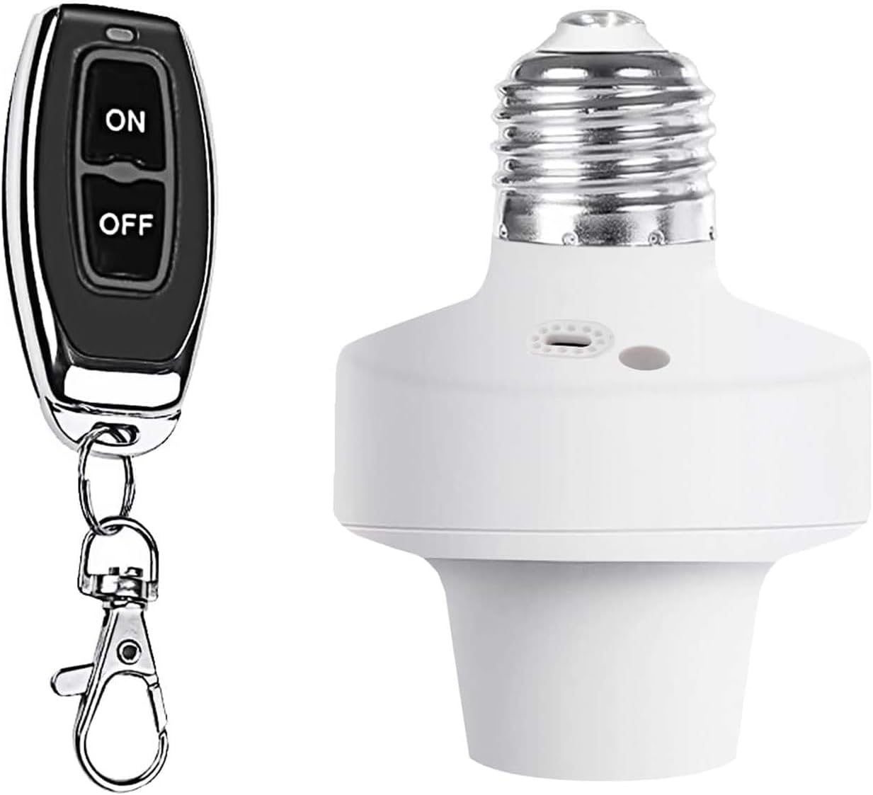QIACHIP Wireless Remote Control Lamp Socket E26 E27 Bulb Base Holder with RF Switch 433Mhz on/Off Controller for Pull Chain Light Lamp Fixtures