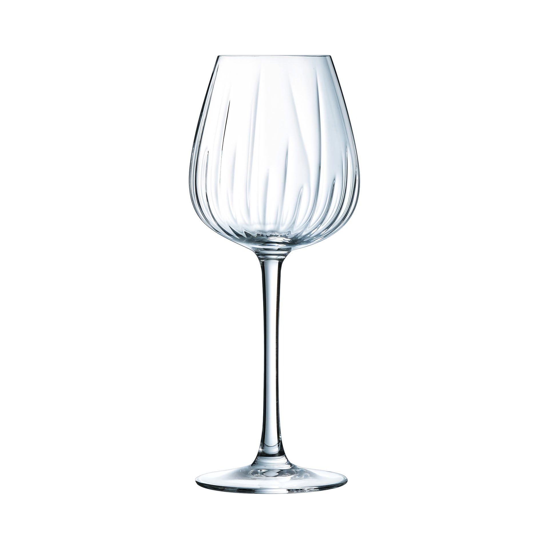 Cristal d'Arques Paris - Collection Swirly - 6 Verres à pied 35cl - Fabriquées en France - Emballage renforcé