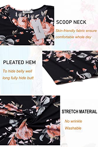 Tencole 3/4 Length Sleeve Womens Tops Loose Fit,Womens Tops Dressy Casual Scoop Neck Ladies Blouses And Tops Office Work Business Long Shirts For Women Fancy Peasant Dressy Blouse Elegant Top #TOP2