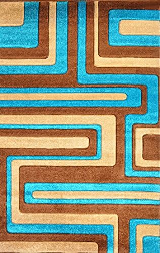 VEGAS Modern Area Rug Contemporary Collection Design (5'2" x 7'1"), Turquoise