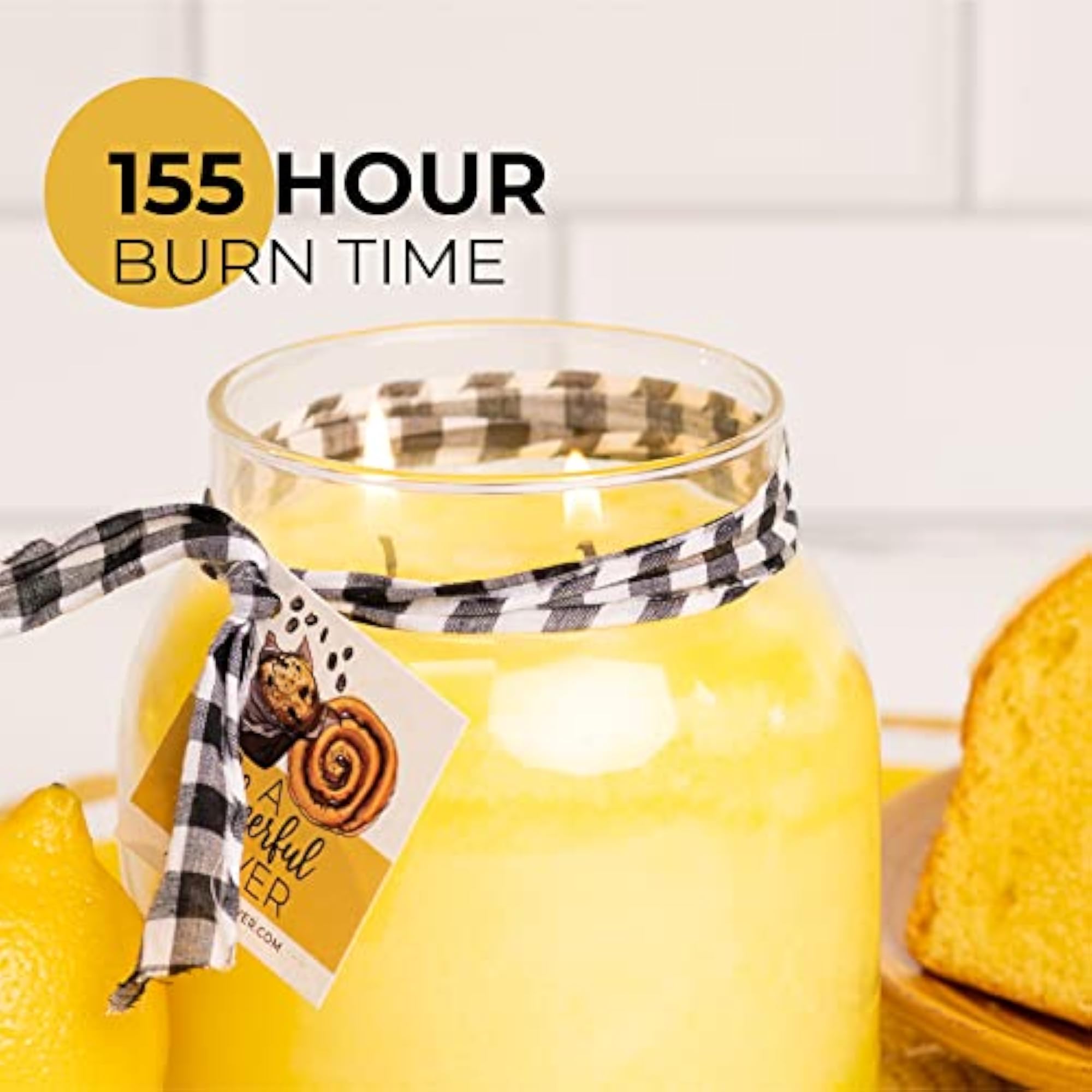 Lemon Butter Pound Cake Scented Candle Jar with Lid