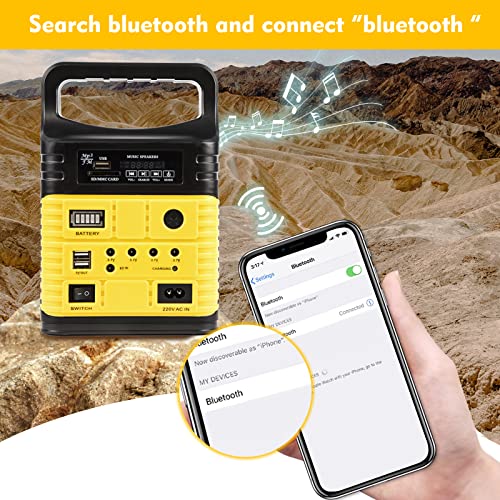 Solar Generator - Portable Power Station For Emergency Power Supply,Portable Generators For Camping,Home Use&Outdoor,Solar Powered Generator With Panel Including 3 Sets Led Light (Yellow) #TOP2