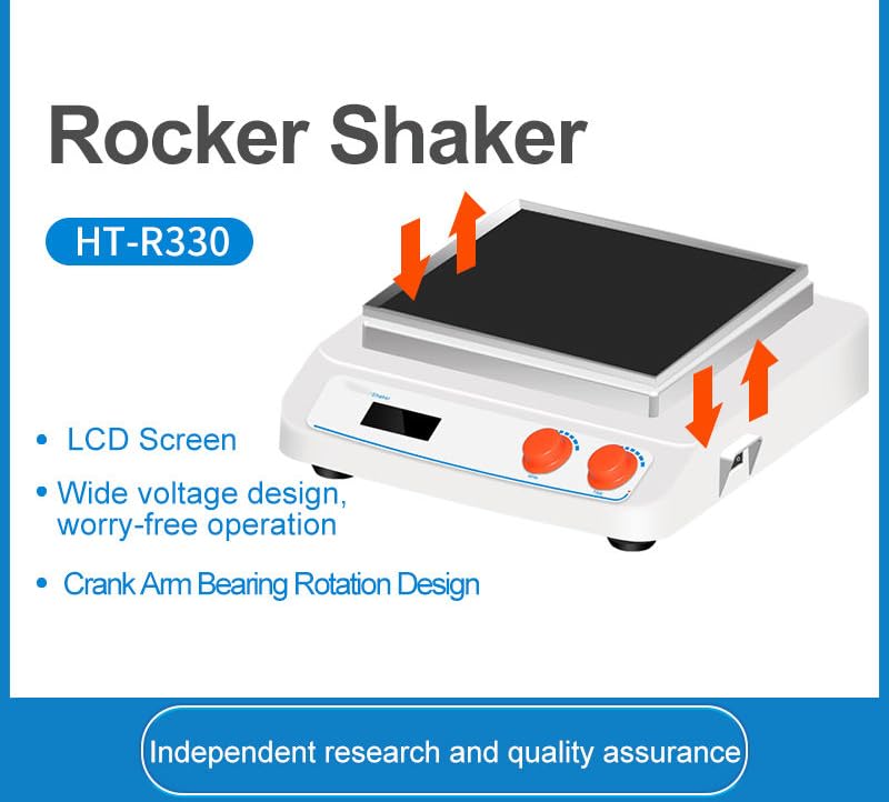 Shaking Table Rock up and Down Lab Shaker Rocking Device Shaking Instrument with Universal Tray Speed Range 10 to 80rpm Shaking Mode UP and Down