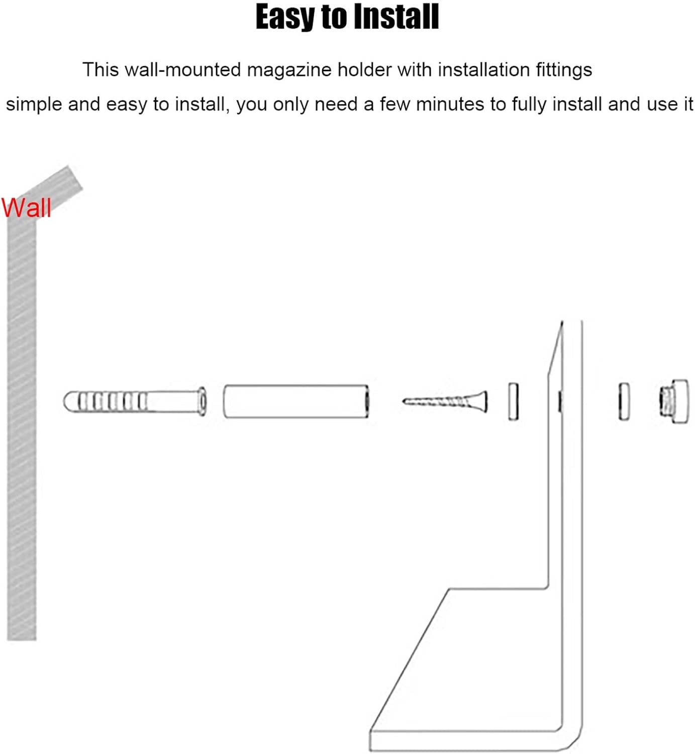 Acrylic Wall Mounted Floating Bookshelf Rack 2 Pack Magazine Holder Orange 40-100cm(100cm/39.4in)(100cm/39.4in)