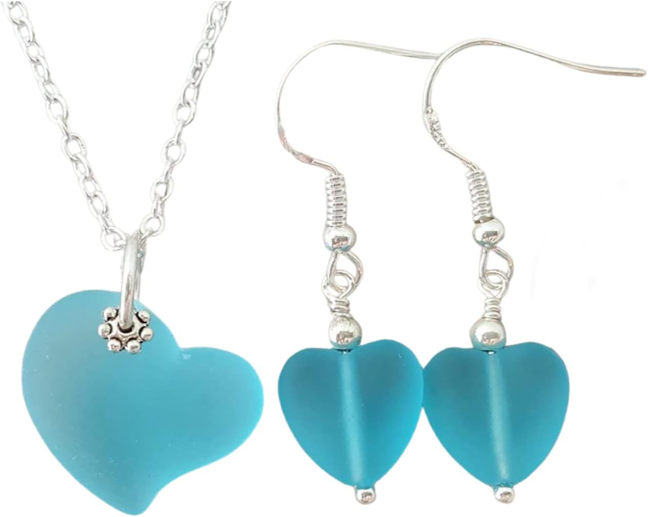 Handmade Full of Heart Necklace+Earrings Set, Birthday Gift for Women, (Hawaii Gift Wrapped, Customizable Gift Message)