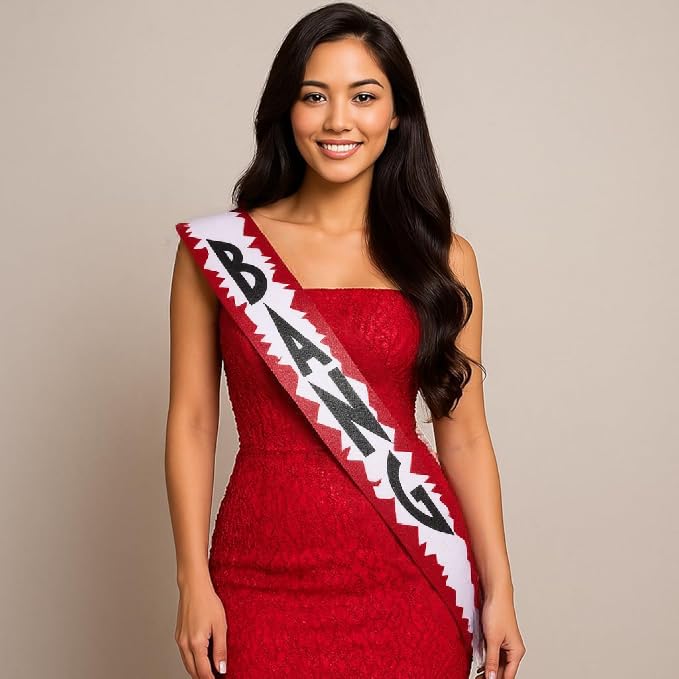 ASVP Shop BANG Cowboy Sash with Glitter Effect Perfect for Concert Party Outfit