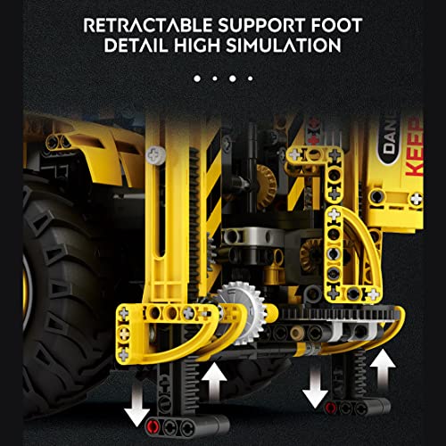 Misini 22018 Rc Excavator Backhoe Front Loader Truck Building Set, Moc Engineering Vehicle Building Block For Adults, Construction Bulldozer Back Hoe Model Building Toy Gift For Men And Boys #TOP5