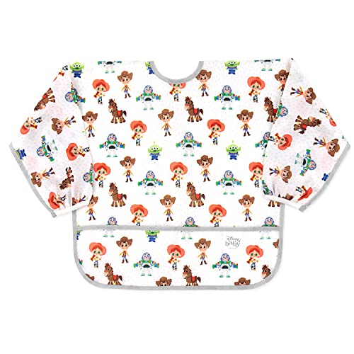 Bumkins Sleeved Bib Baby Bib, Toddler Bib, Smock, Waterproof Fabric, Fits Ages 6-24 Months â€“ Disney Toy Story