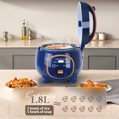 Cuit-riz mini 2L, cuiseur de riz compact à une touche | avec maintien au chaud pour étudiants, célibataires et petites cuisines