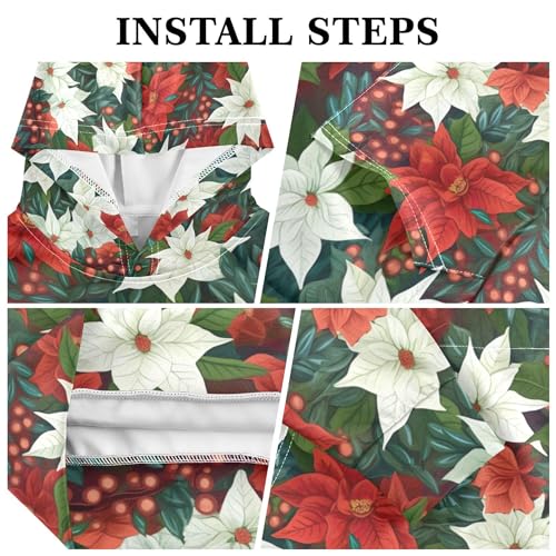 Kids Hoodies Sweaters Christmas Poinsettia Flower Hooded Sweatshirts with Big Pockets for Boys Girls B04000573