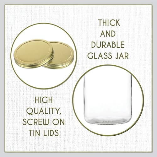 Image of kitchentoolz Set of 3 One Gallon Large Glass Jar with Lid - Wide‑Mouth Gallon Mason Jar for Sun Tea, Pickling, Kombucha - 1 Gallon Glass Jug Made in USA