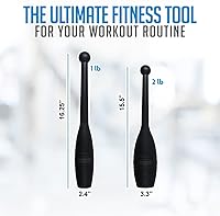 Vista 2 de Logest Mace - Club de ejercicios indios de plástico resistente, disponibles en 1 libra y 2 libras, juego de 3 libras, juego de 2 de 4 libras