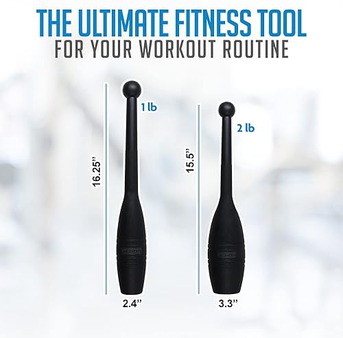 Miniatura 2 de Logest Mace - Club de ejercicios indios de plástico resistente, disponibles en 1 libra y 2 libras, juego de 3 libras, juego de 2 de 4 libras,