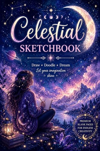 Celestial Sketchbook for Girls: A Magical Travel-Size Sketch Book for Creative Kids Who Love Drawing, Doodling & Dreaming | 120 