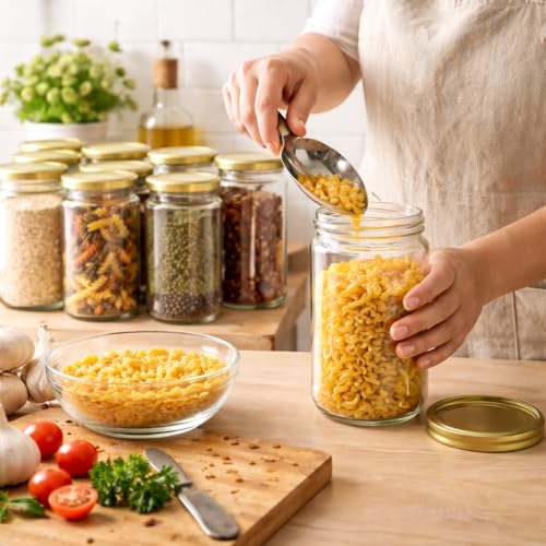 Image of Pure Source India 750ML Glass Storage Jar with Metal Lid - Clear Reusable Container for Pantry, Kitchen & Home Organization (Set of 2)