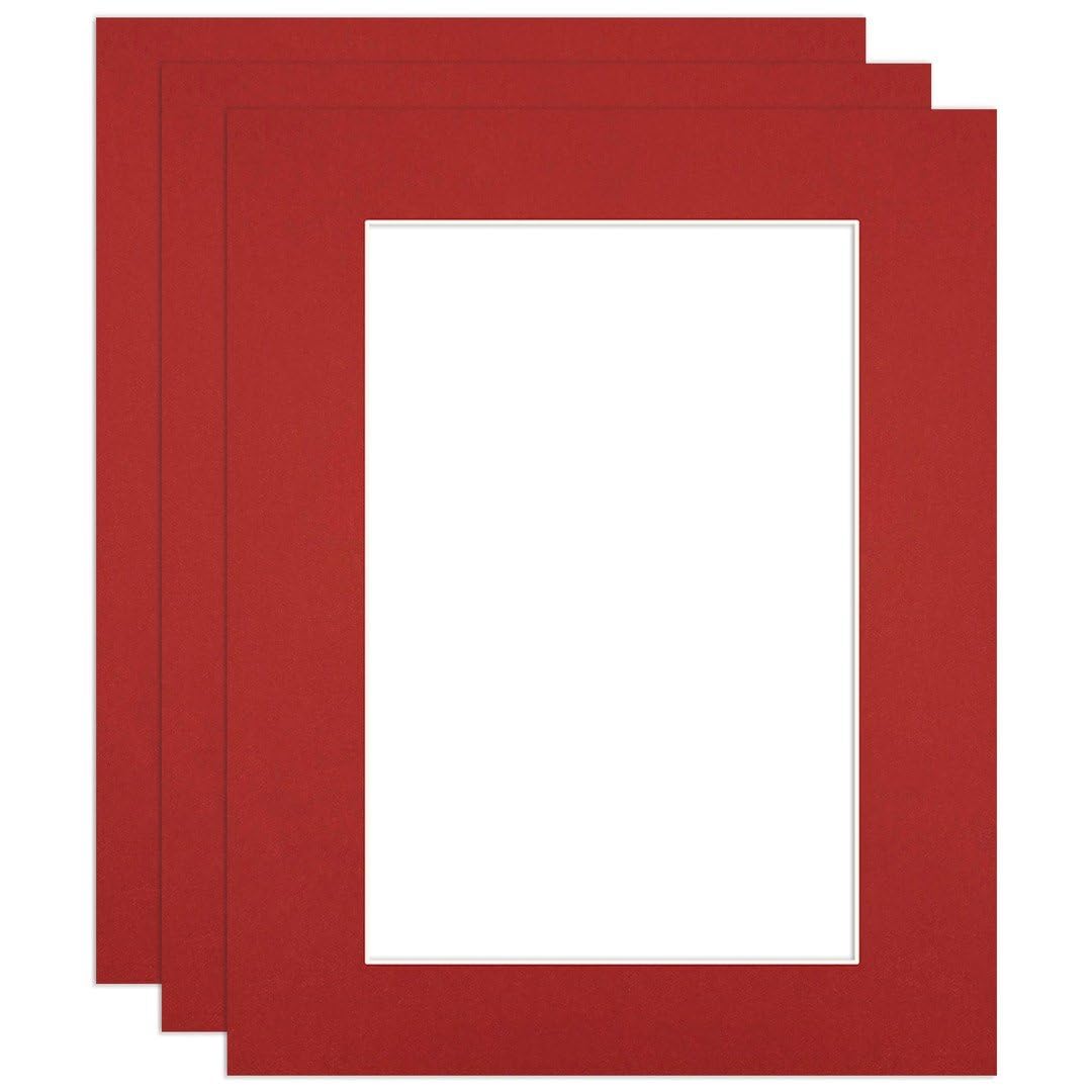 Procut Global 20x16" Crimson Picture Mounts to Fit 15x10" Aperture - Precision Cut Cardboard Photo Mount - Ideal for Frames, Prints, Artwork & Certificates - Sizes & Colours Available - 3 Pack