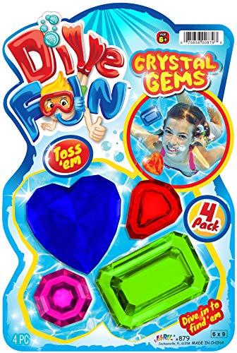 JA-RU Dive Fun Crystal Gems Diving Toys (1 Pack 4 Gems) 879-1p