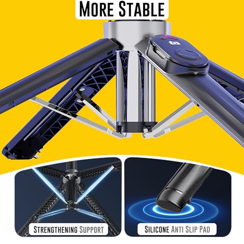 Image of WeCool S3 Selfie Stick Tripod for Mobile with 360 Rotation Offers a 4-Leg Stable Base, extends up to 102 cm, Supports Bluetooth 5.2 with 10m Range.