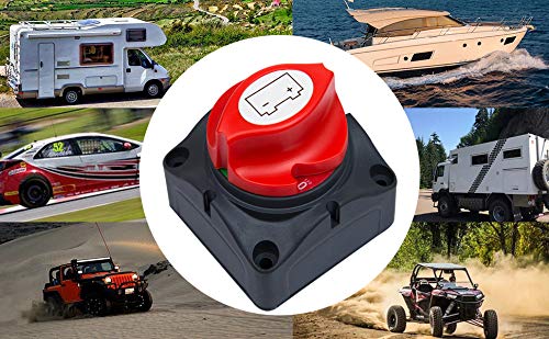 Battery Disconnect Switch 12V 24V 48V 60V Battery Master Cut Off Isolator Switch Waterproof for Marine Boat Auto Camper RV ATV UTV Vehicles, Military Quality On/Off Position