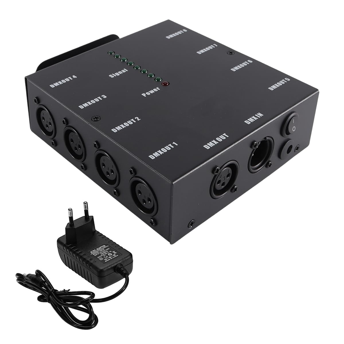 Splitter DMX wireless, splitter ottico DMX512 a 8 vie, amplificatore di segnale per illuminazione da palco per controllo luci, console da palco, feste, DJ, club, discoteca, KTV
