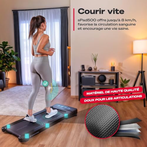 Sportstech Tapis de Marche, Inclinaison Automatique, Tapis Roulant pour la Maison et Le Bureau, écran LED, avec 1 an d'App STL Incluse, Tapis de Marche et Tapis Roulant de Fitness, spad500/1000 – vue 4