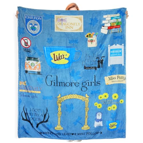 Saicolb Gilmore Girls Throw Blanket Cozy Soft Flannel Fleece Blanket 50x60 Lightweight Anti-Pilling Warm Gifts for Couch Sofa Bed Car Blue