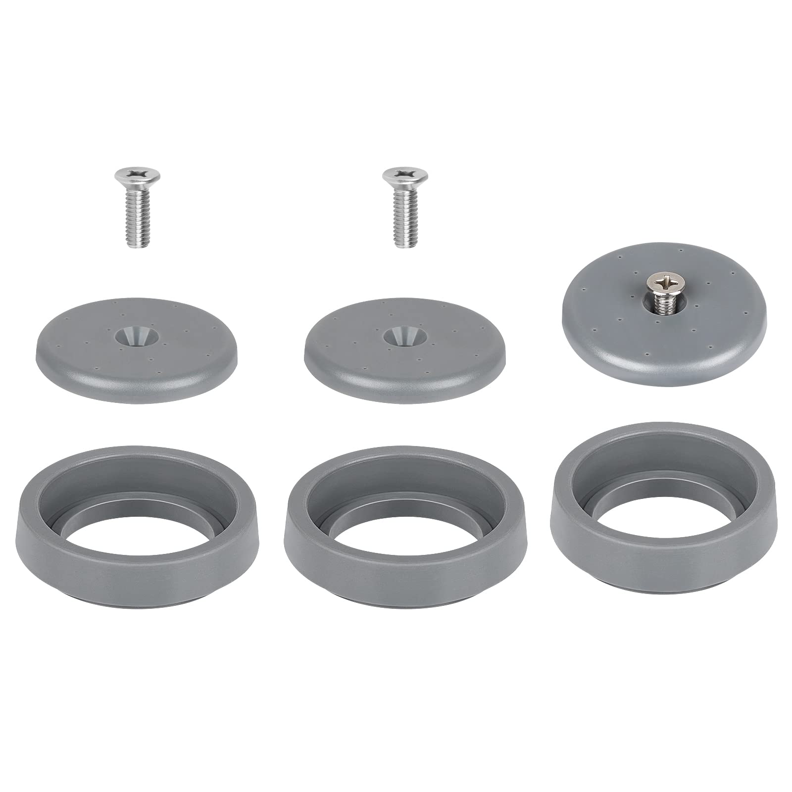 3 Pack Commercial Spray Valve Repair Kit for Most Commercial Sink Pre-Rinse Sprayer Spray Face Bumper and Screw Repair Part 1.42 GPM, Grey