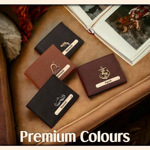 Image of Personalized Wallet for Men | Custom Name Vegan Leather Wallet with Charm | Gift for Husband & Brother