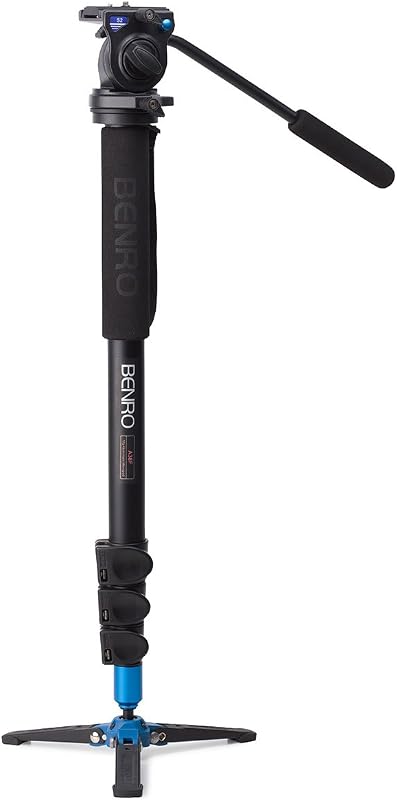 Benro A38FBS2 Video Monopod with Flip Lock Legs, S2 Head and 3 Leg Base (Black)