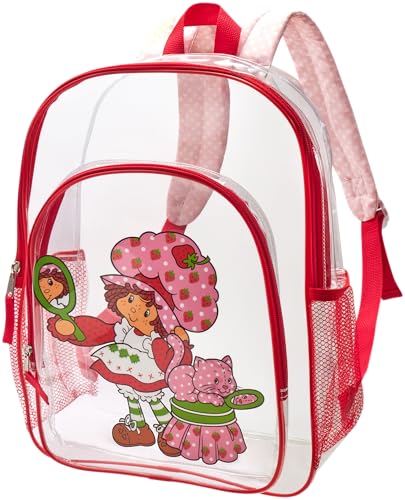 Fast Forward Strawberry Shortcake Backpack - 16 inch Clear Backpack for Kids Water Resistant School Bag with Straps & Pockets Size One Size Strawberry Shortcake Red