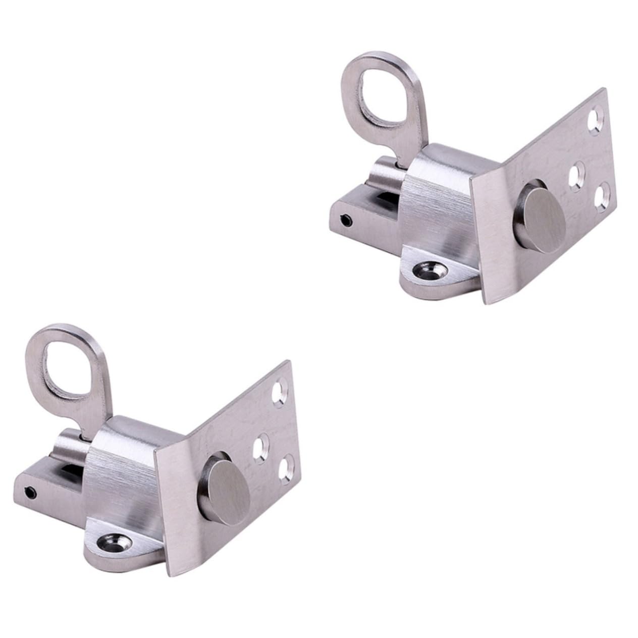 Mipcase 2 Pezzi bullone di sicurezza della porta acciaio inox serratura door lock bullone della molla della porta catenaccio della porta blocco di sicurezza delle porte Silver